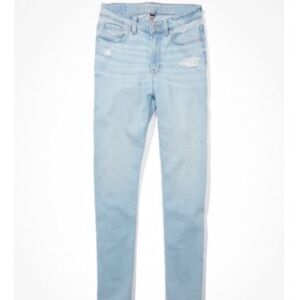 American Eagle Stretch High V-Rise Mom Blue Jean, Size 6L
